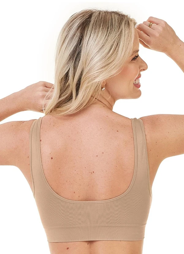 Rovitex - Top com Alça Larga sem Costura Bege 2