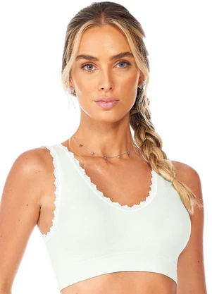 Rovitex - Top com Renda e Bojo Removível Branco - ROVITEX