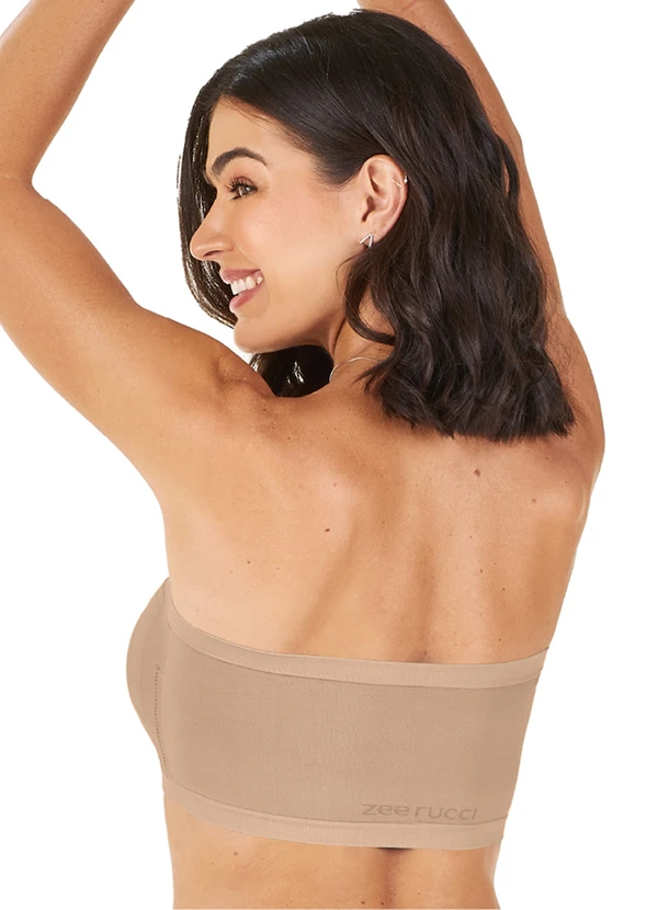 Rovitex - Top Faixa Bojo Removível sem Costura Bege 2