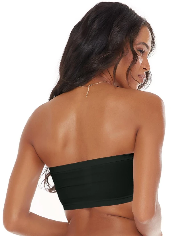 Rovitex - Top Faixa Bojo Removível sem Costura Preto 2