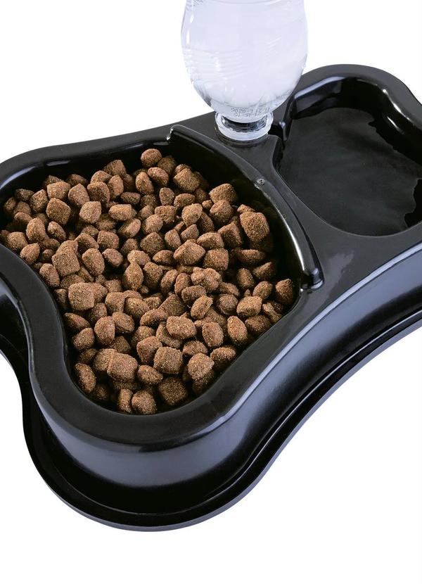 Lar e Lazer - Comedouro Duplo Automático Anti-Formiga Preto 2