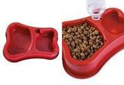 Comedouro Duplo Automtico Anti-Formiga Vermelho