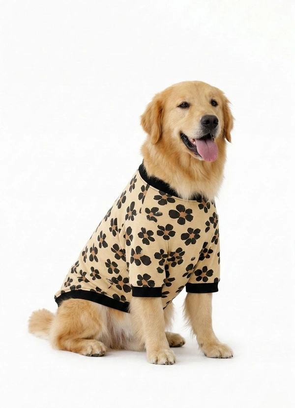 Quimby - Blusão para Pet em Cotton Estampado Bege