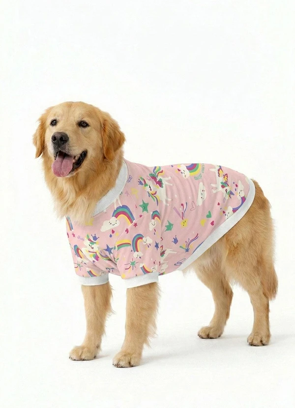 Quimby - Blusão para Pet em Cotton Estampado Rosa
