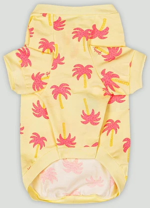Blusão Pet Tropical em Cotton Quimby Amarelo - QUIMBY
