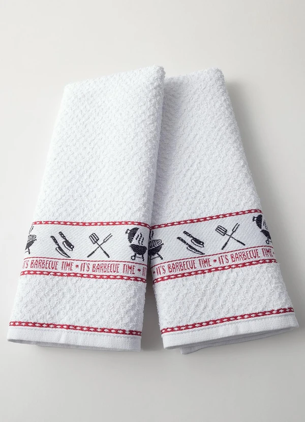 Lar e Lazer - Kit Pano de Copa Barbecue 2 Peças