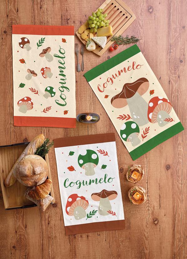 Teka - Kit Pano de Copa Cogumelos 3 Peças