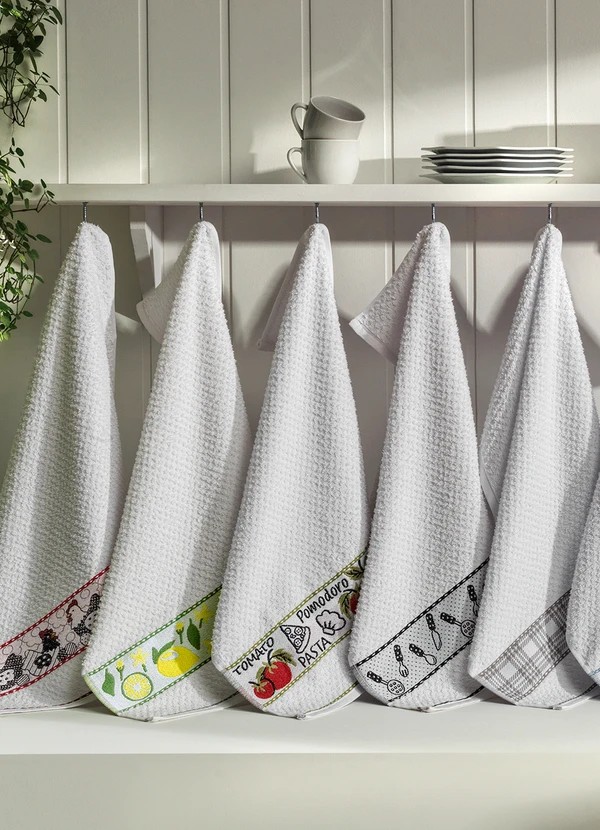 Lar e Lazer - Kit Pano de Copa Tomate 2 Peças