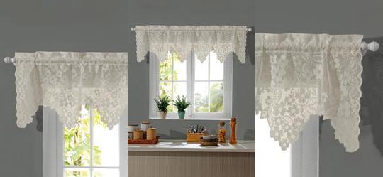 Cortina Band� Artesanal Marfim Cerejeira 1.40m X