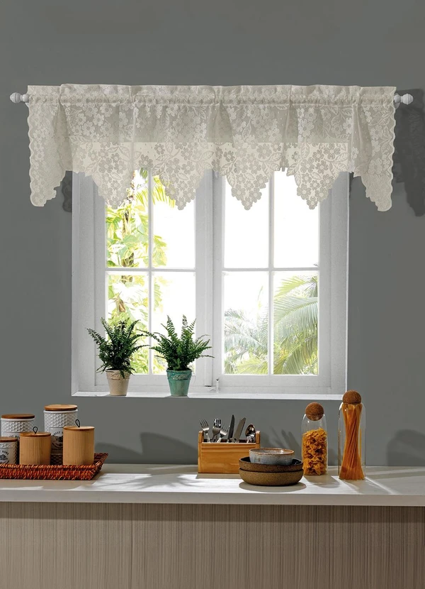 Lar e Lazer - Cortina Bandô Artesanal Marfim Cerejeira 1.40m X 2