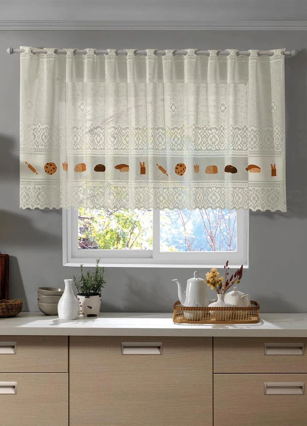 Santista - Cortina Bandô Valência Marfim Biscoito 2