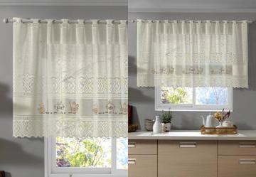 Cortina Band� Val�ncia Marfim Caf� Marfim