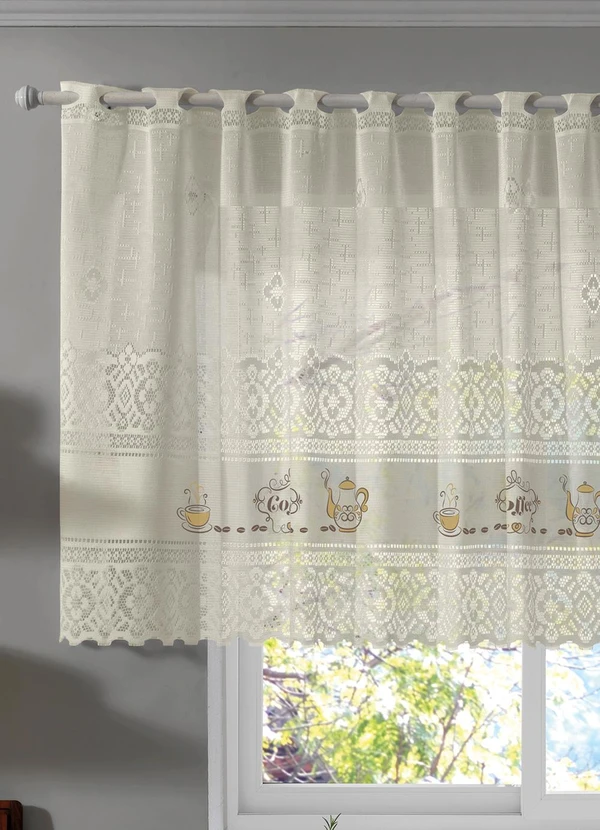 Lar e Lazer - Cortina Bandô Valência Marfim Café Marfim