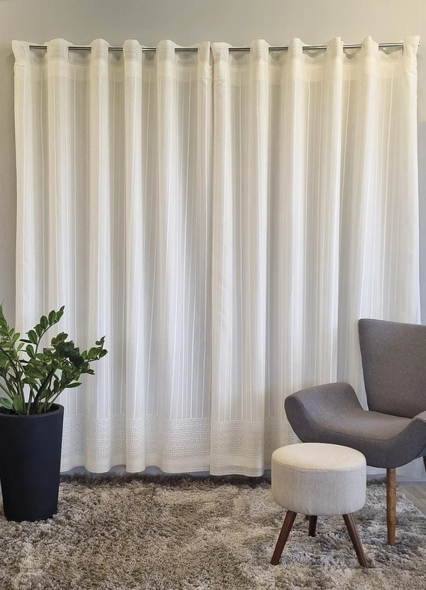 Santista - Cortina com Forro Contemporânea Marfim