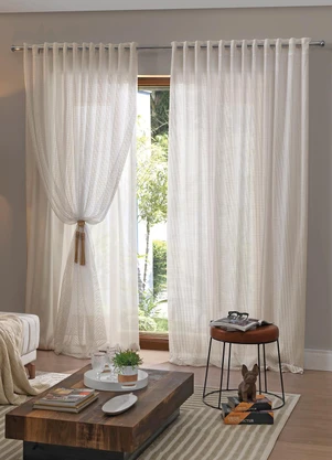 Lar e Lazer - Cortina com Forro Marfim 3.00m X 1.80m - LAR E LAZER