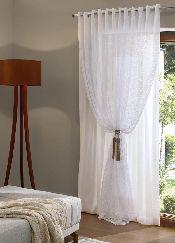 Lar e Lazer - Cortina com Forro Marfim 3.00m X 1.80m 3