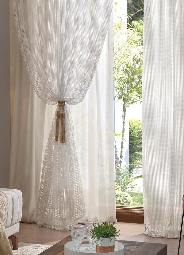 Santista - Cortina com Forro Marfim 3.50m X 2.50m 2