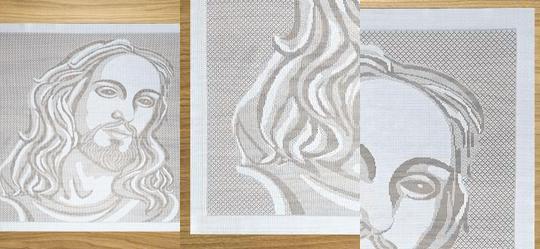 Estandarte Cristo Branco 80x80 cm