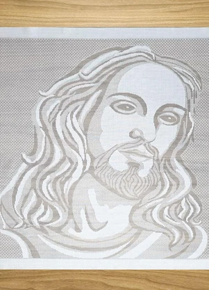 Lar e Lazer - Estandarte Cristo Branco 80x80 cm - LAR E LAZER