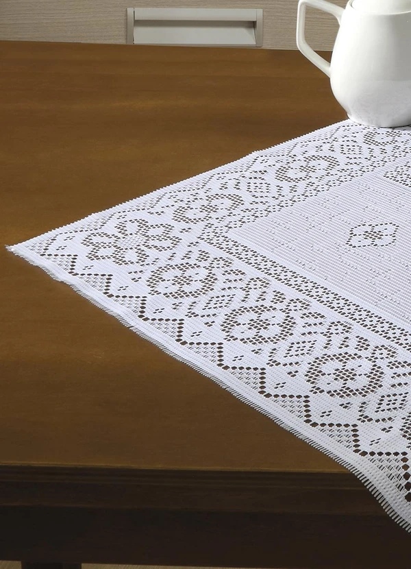 Santista - Toalha de Chá Quadrada Branca Café 2