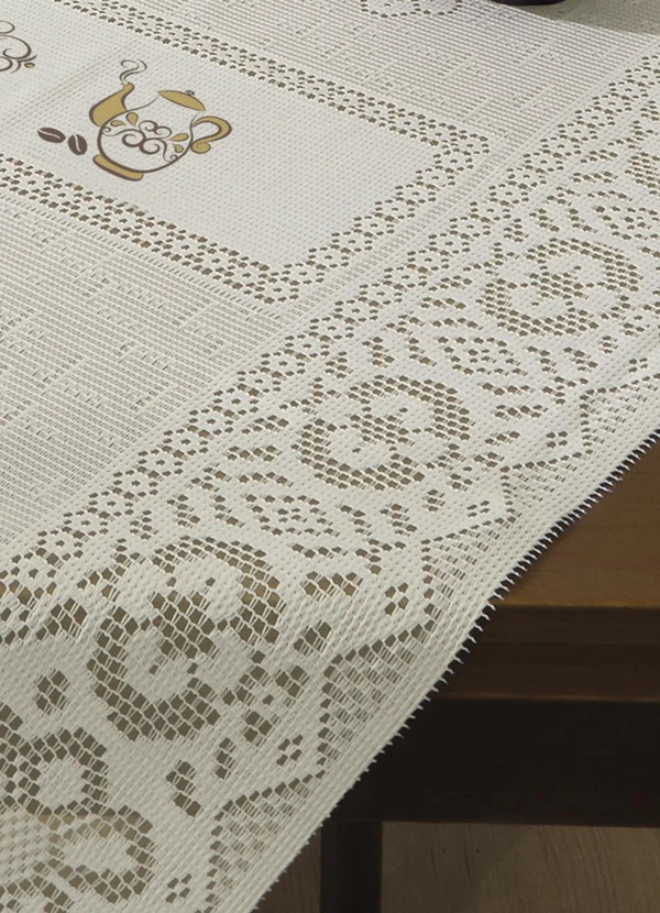 Santista - Toalha de Chá Quadrada Valência Marfim Café 3