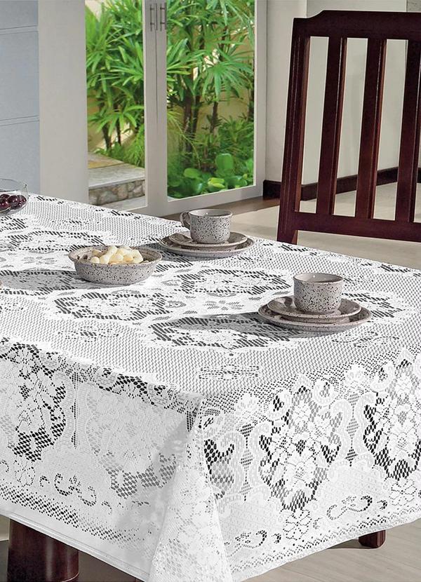 Lar e Lazer - Toalha de Mesa Quadrada Branca 150x150 Cm