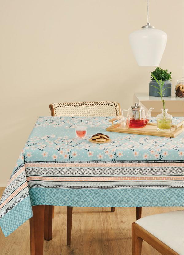 Lepper - Toalha de Mesa Quadrada Turquesa 140x140 Cm