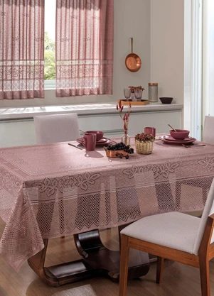 Lar e Lazer - Toalha de Mesa Retangular Rose 150x220 cm - LAR E LAZER