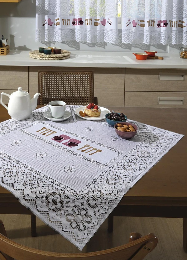 Santista - Toalha Quadrada Valência Branca Cozinheira