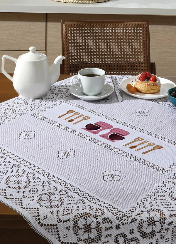 Santista - Toalha Quadrada Valência Branca Cozinheira 2