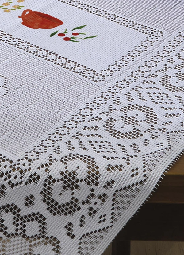 Santista - Toalha Quadrada Valência Branca Xícaras 3