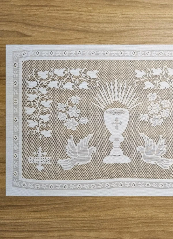 Lar e Lazer - Trilho Litúrgico Divina Paz Branco 50x150 cm