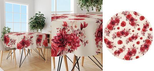 Toalha de Mesa Redonda Rosa 1 Pea