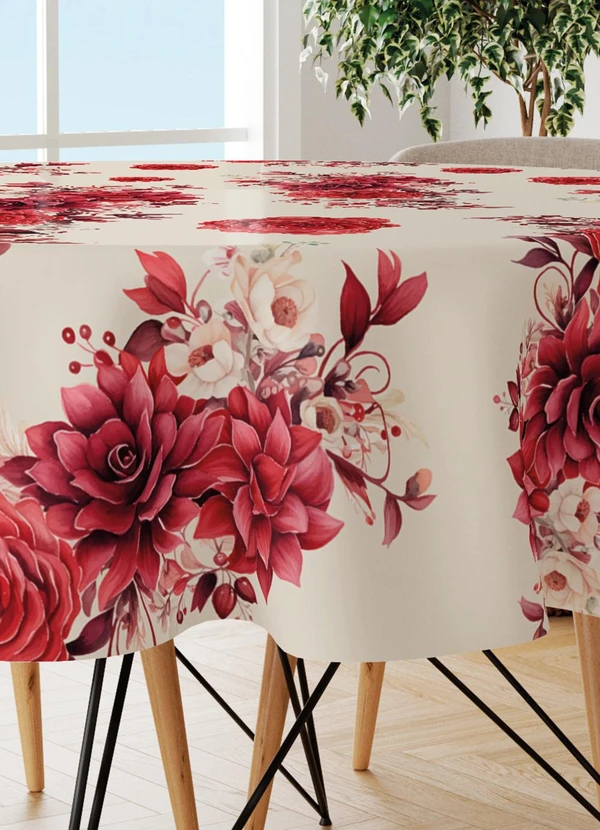 Lar e Lazer - Toalha de Mesa Redonda Rosa 1 Peça 2