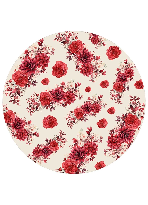 Lar e Lazer - Toalha de Mesa Redonda Rosa 1 Peça 3