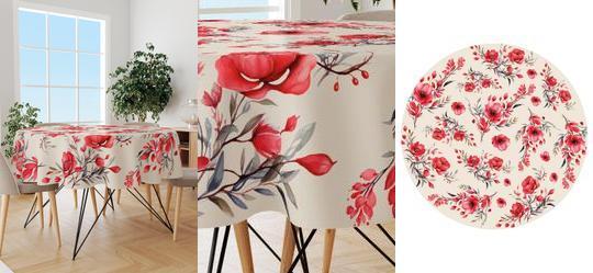 Toalha de Mesa Redonda Rosas 1 Pea