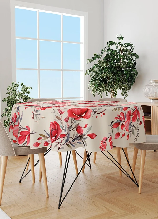 Lar e Lazer - Toalha de Mesa Redonda Rosas 1 Peça