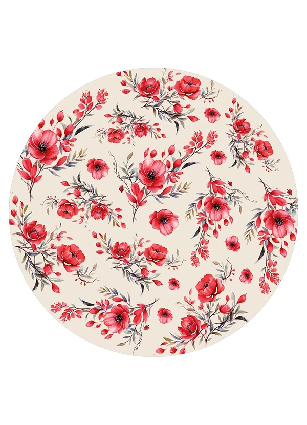 Lar e Lazer - Toalha de Mesa Redonda Rosas 1 Peça 3