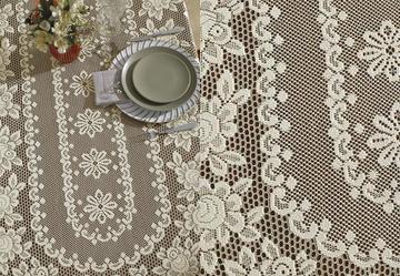 Toalha Oval Artesanal Bege Gard�nia 1.50mx2.70m