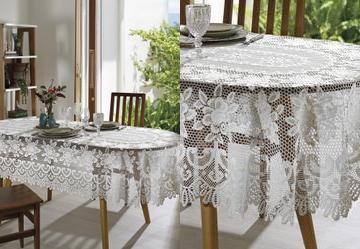 Toalha Oval Artesanal Branca 1.30m X 1.80