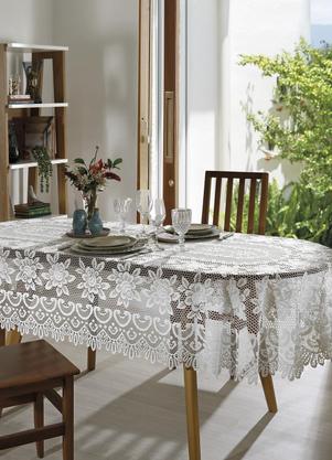 Toalha Oval Artesanal (Branca) 1.30m X 1.80