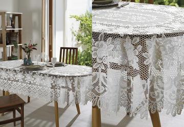 Toalha Oval Artesanal Branca Gard�nia 1.50mx2.70m