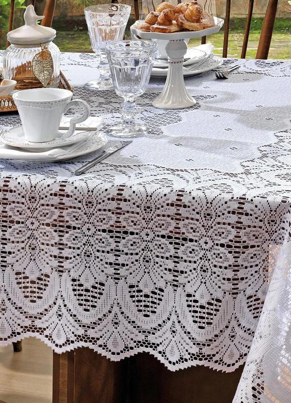 Lar e Lazer - Toalha de Mesa Retangular Branca 150x220 Cm 2