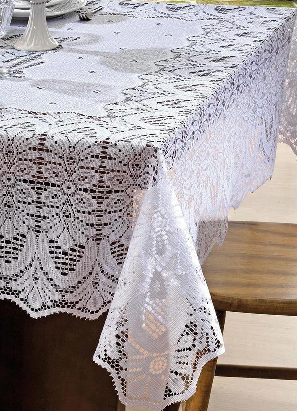 Lar e Lazer - Toalha de Mesa Retangular Branca 150x220 Cm 3
