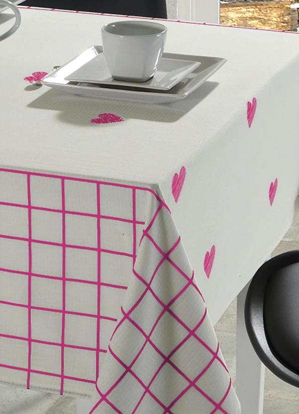 Mundo Lar - Toalha de Mesa Retangular Coração 140x210 Cm 3