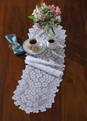 Cajovil - Trilho Artesanal Branco Cerejeira 35cm X 1.35m - CAJOVIL