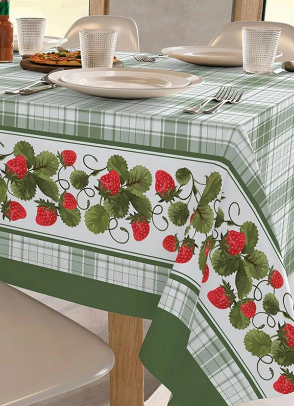 Teka - Toalha de Mesa Retangular Morangos 140x250 Cm 2