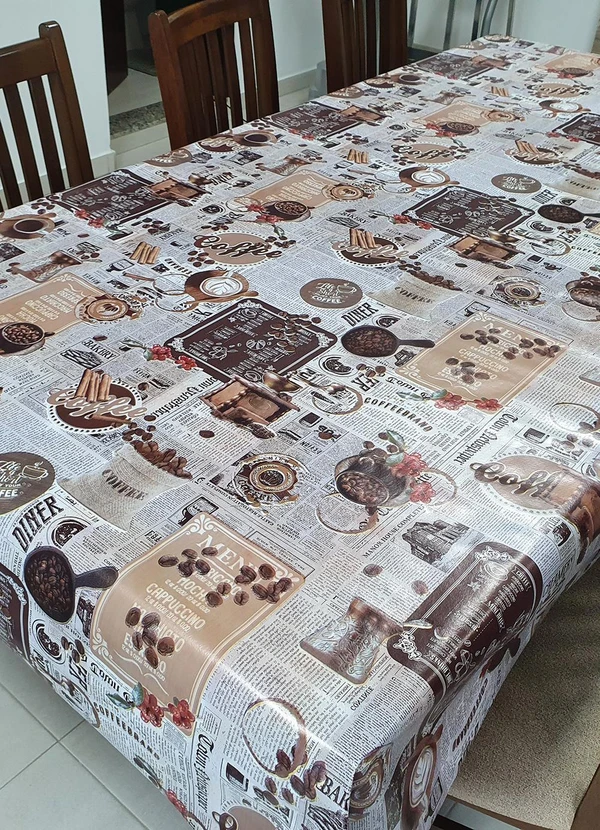 Mundo Lar - Toalha de Mesa Térmica Coffee 140x250 Cm