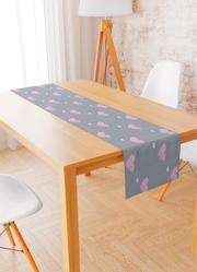 Trilho de Mesa Cora��o Cinza 144x45 Cm