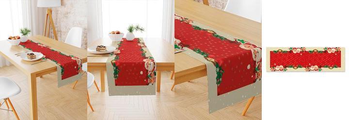 Trilho de Mesa Natal Fam�lia Noel 145x45 cm